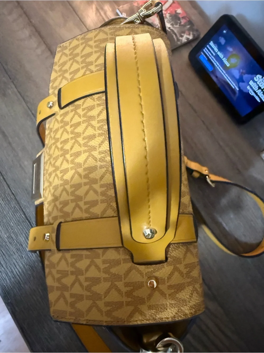 Michael Kors Mustard Logo Satchel Bag